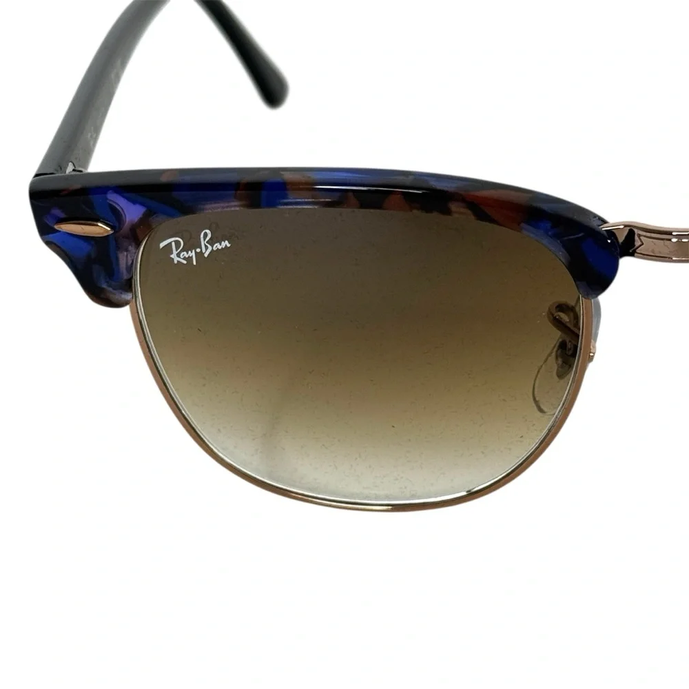 RAY BAN Clubmaster Sunglasses NEW Style RB 3016 Spotted Brown Blue